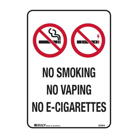 Prohibition Sign No Smoking No Vaping No E Cigarettes Seton Australia