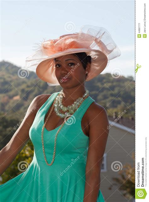 Lola The Southern Belle With Pink Hat And Green Dress Stock Image Image Of High Women 44897771