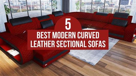 Modern Curved Leather Sectional Sofa Baci Living Room