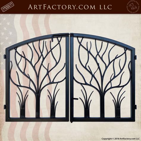 Iron Tree Themed Gate Genuine Blacksmith Hand Forged Wrought Iron