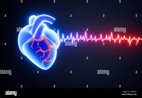 Human Heart Beat Rate Line And Cardiogram Pulse Heartbeat 3d Rendering