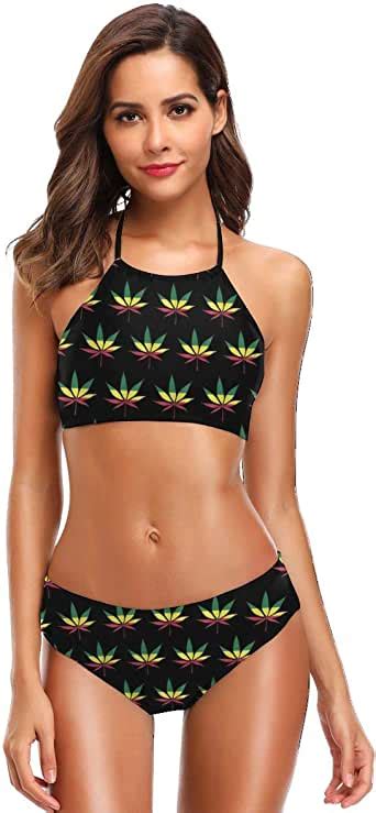 Jamaica Flag Womens Two Piece Solid Elastic String Sexy