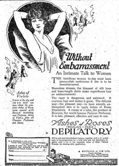 An Intimate Talk To Women Ashes To Roses Underarm Depilatory 1922