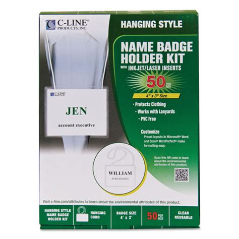 C Line Products C Line Specialty Name Badge Holder Kits 4 X 3