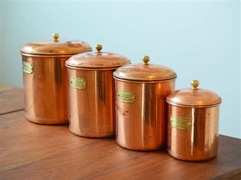 Country Kitchen Vintage Copper Kitchen Canister Home Decor Home