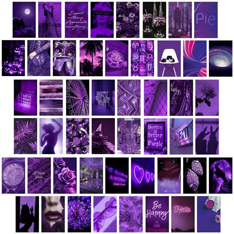 Buy Qgz 50pcs Purple Wall Collage Kit Aesthetic Pictures Wall Collage Kit Aesthetic Pictures