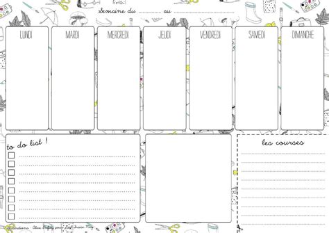 Semainier → Planning Hebdomadaire à Imprimer Agenda Planner Planner