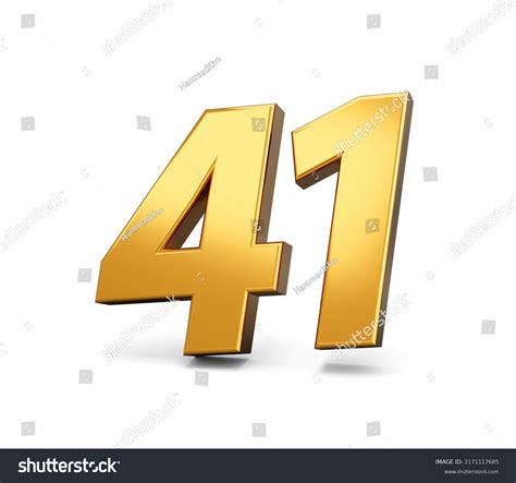 Gold Number 41 Forty One Isolated Stock Illustration 2171117685