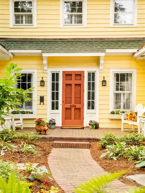 With So Much Yellow Siding The House Needed A Door That Would Stand
