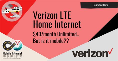 Verizon Lte Home Internet Service 40month Unlimited Data Plan For