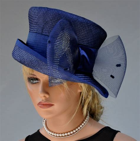 Wedding Hat Womens Navy Hat Formal Navy Hat Church