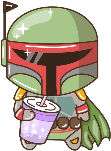 Boba Fett Drinking By Barovlud Boba Fett Cute Clipart Large Size Png Image Pikpng