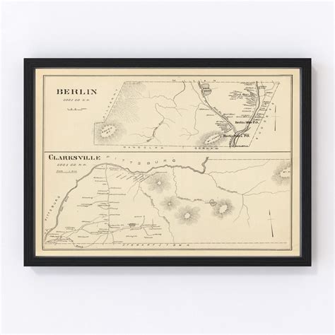 Vintage Map Of Berlin New Hampshire 1892 By Teds Vintage Art
