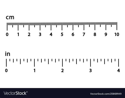 Centimeters And Inches Black Scale With Numbers Vector Image
