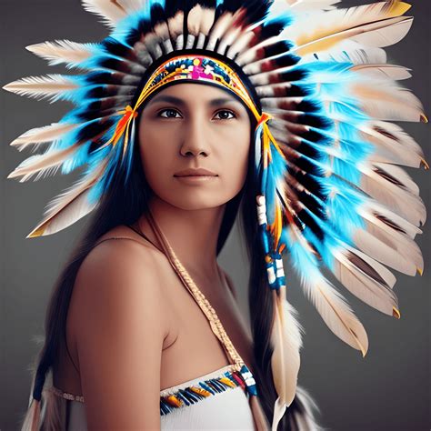 realistic beautiful native american indian woman · creative fabrica