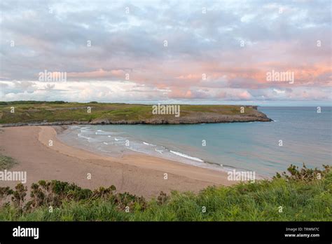 Broad Haven Beach At Sunset Pembrokeshire Coast Wales Uk Stock Photo