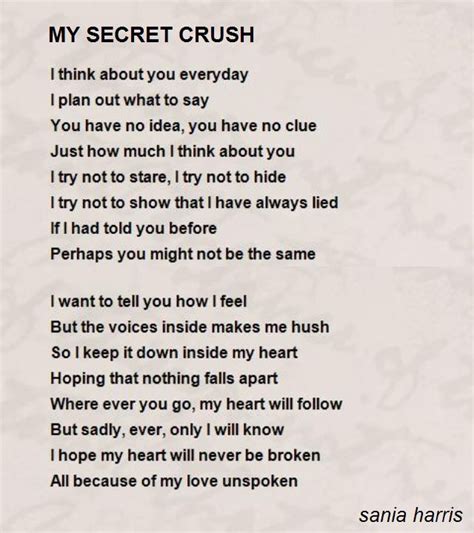 Poems About Secret Love Crush Poems Secret Crush Quotes Crush