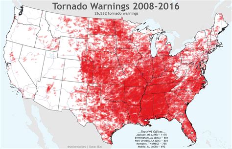 A Look At All The Tornado Warnings Since 2008 Maps