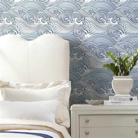 Asian Waves Peel And Stick Wallpaper Roommates Decor