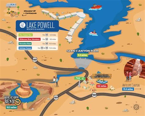 Map Of Lake Powell Arizona Tour Map