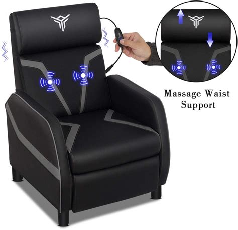 Elecwish Massage Gaming Recliner Chair With Footrest Racing Style