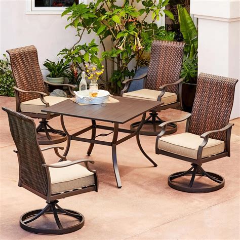 Spend more quality time enjoying the company of friends and family on outdoor dining sutton rowe tanner creek 5 pc. Royal Garden Rhone Valley 5-Piece Wicker Motion Outdoor ...