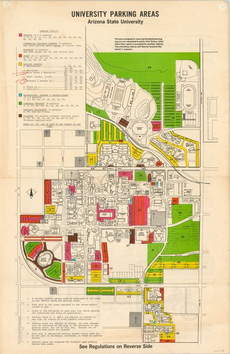 University Parking Areas Arizona State University Curtis Wright Maps