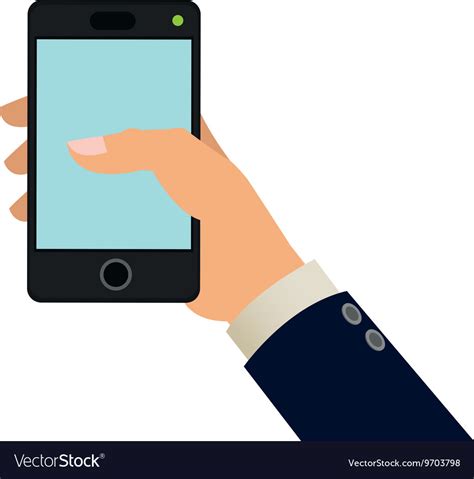 Hand Holding Cellphone Icon Royalty Free Vector Image