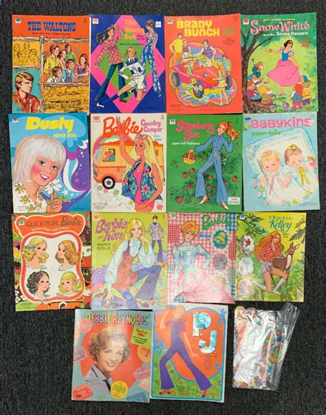 Lot Of 14 Vintage Golden Whitman Paper Doll Books Disney Barbie Brady
