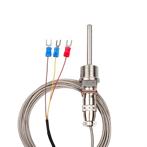 mua rtd pt100 temperature sensor probe 3 wires 2m cable thermocouple 58~572°f 50 300°c 1 2