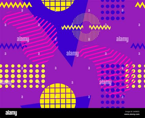 memphis seamless pattern retro background geometric shapes in the style of memphis 80s and 90s