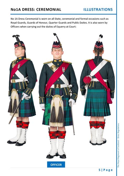 Scots No1a Dress Ceremonial Officer British Army Uniform British