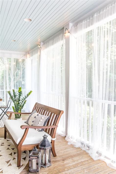 Diy Outdoor Curtains And Screened Porch For Under 100