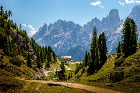 4k 5k 6k Dolomites Mountains Scenery Italy Alps Trail Trees