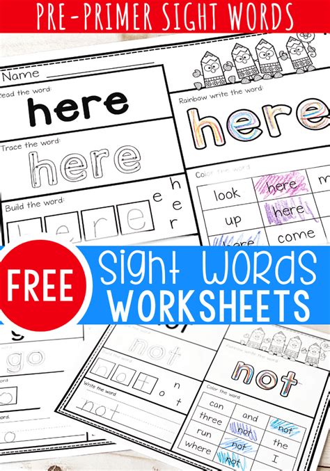 Kindergarten Sight Words Worksheets Pdf Free Worksheets For Kids