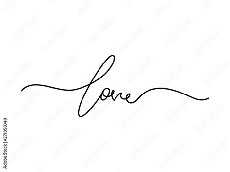 Love Word Script Cursive Calligraphy Greeting Vector De Stock Adobe Stock