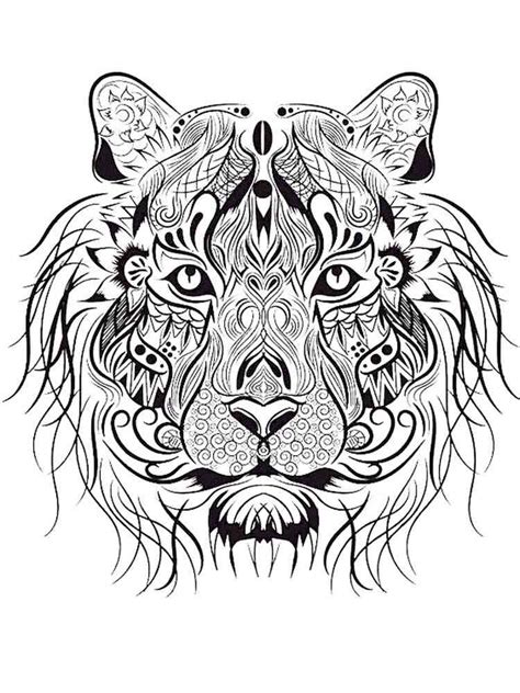 Tiger Coloring Pages For Adults Printable
