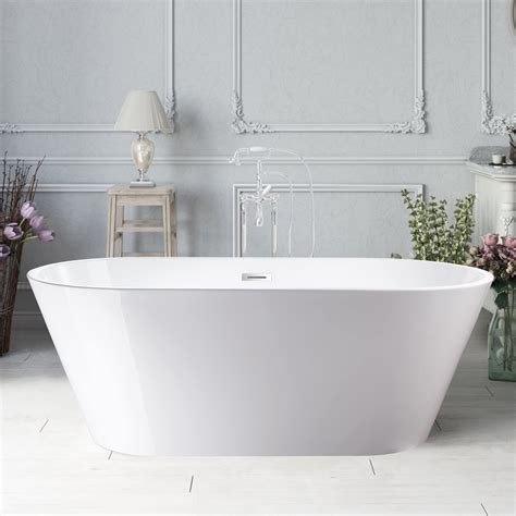 Vanity Art 59 X 295 Non Slip White Acrylic Freestanding Bathtub