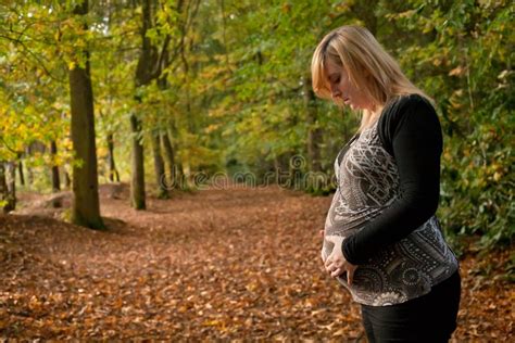 Pregnant Woman In The Forest Stock Photo Image Of Expecting Dream