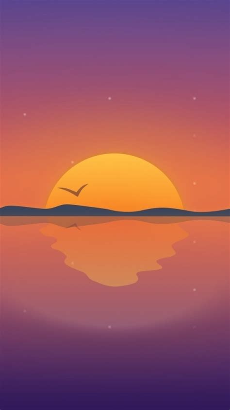 480x854 Minimal Reflection Sunset Android One Mobile Wallpaper Hd