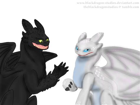 Httyd 3 Toothless And Light Fury By Blackdragon Studios On Deviantart