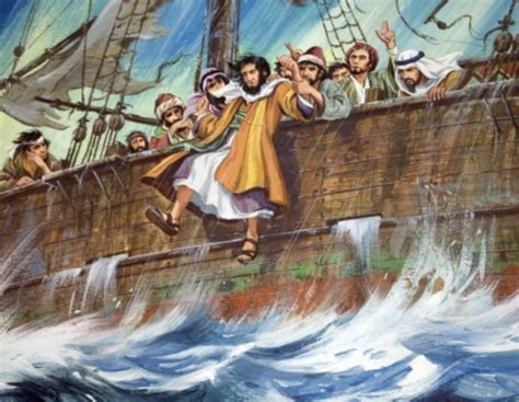 A Painting Of People On A Ship In The Ocean