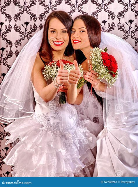 Wedding Lesbians Girl In Bridal Dress Stock Image Image Of Homosexual Beauty 57238267