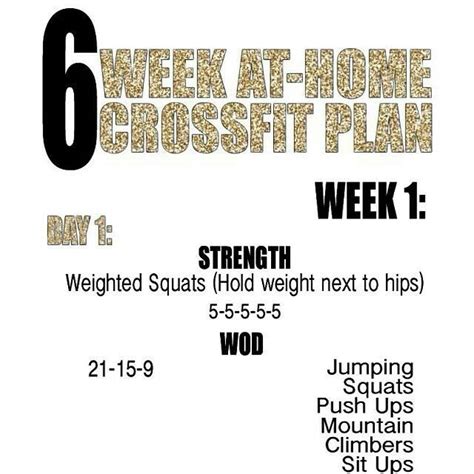 6 Week At Home Crossfit Plan Crossfit Workout Plan Crossfit At Home