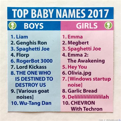 Top Baby Names Of 2017