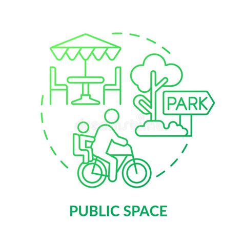public space green gradient concept icon stock vector illustration of town comfort 242041573