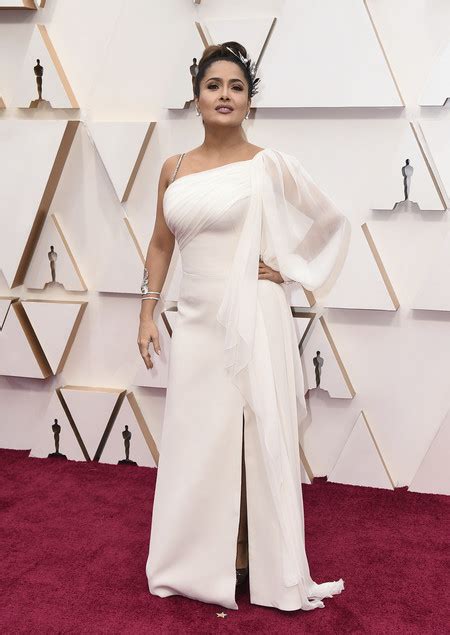 Celebrity Salma Hayek On The Red Carpet At The 2020 Oscars