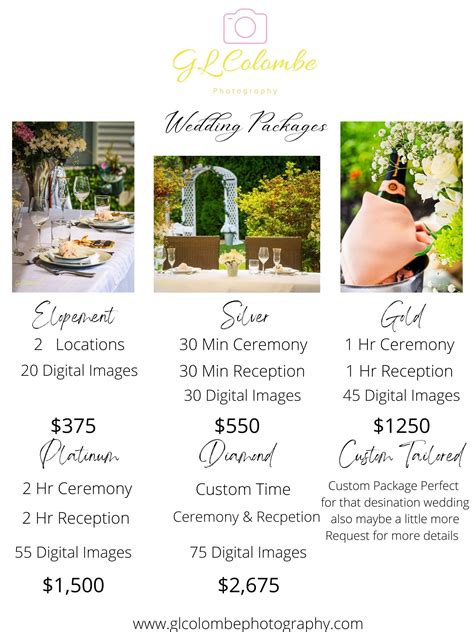 Wedding Packages And Pricing Glcolombe Photography