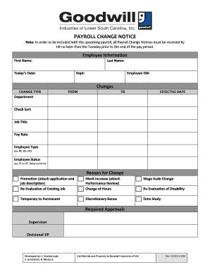 So you would have to construct a new ordereddict by looping over the key:value pairs in the original object. 134 Printable Payroll Change Form Templates - Fillable ...