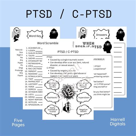 Ptsd Worksheet C Ptsd Worksheet Mental Health Template Etsy Uk